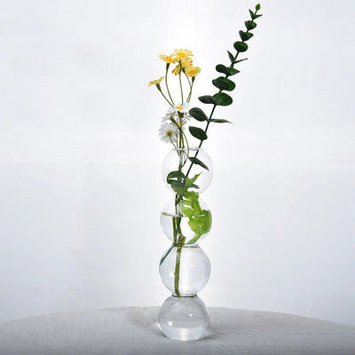 1Pc Scandinavian Glass Bubble Vase Ins Flower Arrangement Modern Creative Spherical Flower Vases Home Decoration Birthday Gift Pots