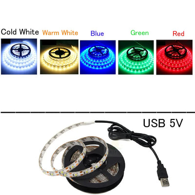 LED Strip 50CM 1M 2M 3M 4M 5M USB DC 5V Flexible SMD 2835 Light Lamp Mini 3Key 24Key Desk Decor Screen TV Background Lighting