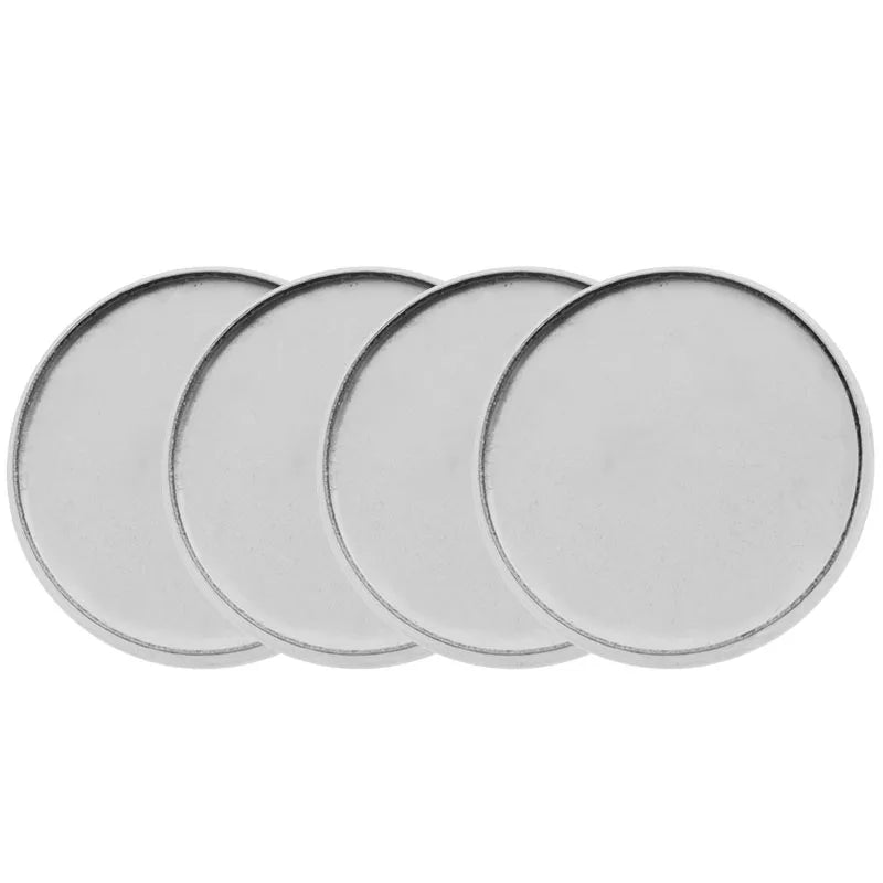 10pcs/lot 16mm 18mm 20mm Stainless Steel Brooch Clasps Pin Disk Blank Cabochon Trays With Brooch Pins Cameo Base Setting