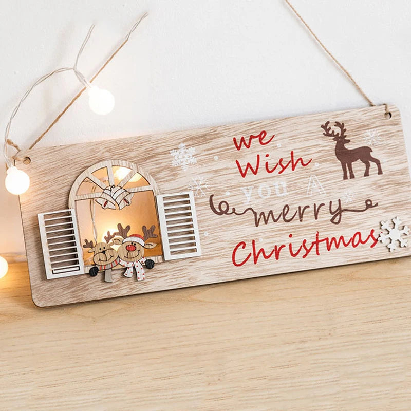 Christmas Decor Home Wooden Signs Family Wood Wall Plaque Wood Art Home Decor for Friendship Wooden Pendant Home Wall Decoration