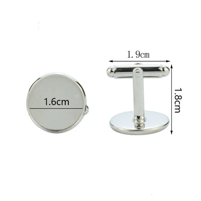 Diy Men Cufflinks Tie Clips Pins Blank Cabochon Base Tray Flat  Fit 16mm Glass Cabochon Handmade Jewelry Accessories