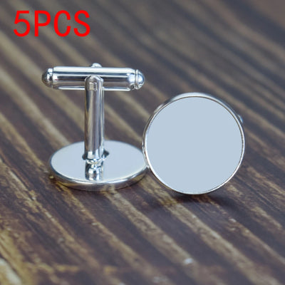 Diy Men Cufflinks Tie Clips Pins Blank Cabochon Base Tray Flat  Fit 16mm Glass Cabochon Handmade Jewelry Accessories