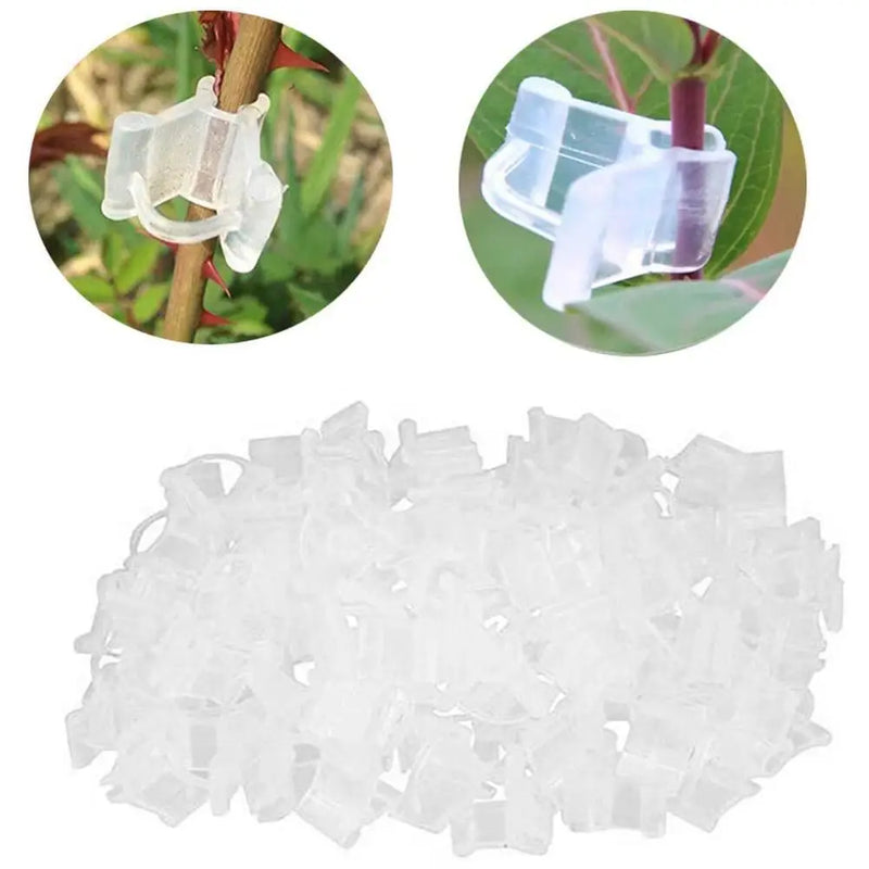 100PCS Plant Grafting Clips Mini Plastic Vegetable Fruits Plant Vine Bind Clamps Fruits Seeding Supports Connector Fixing Clips