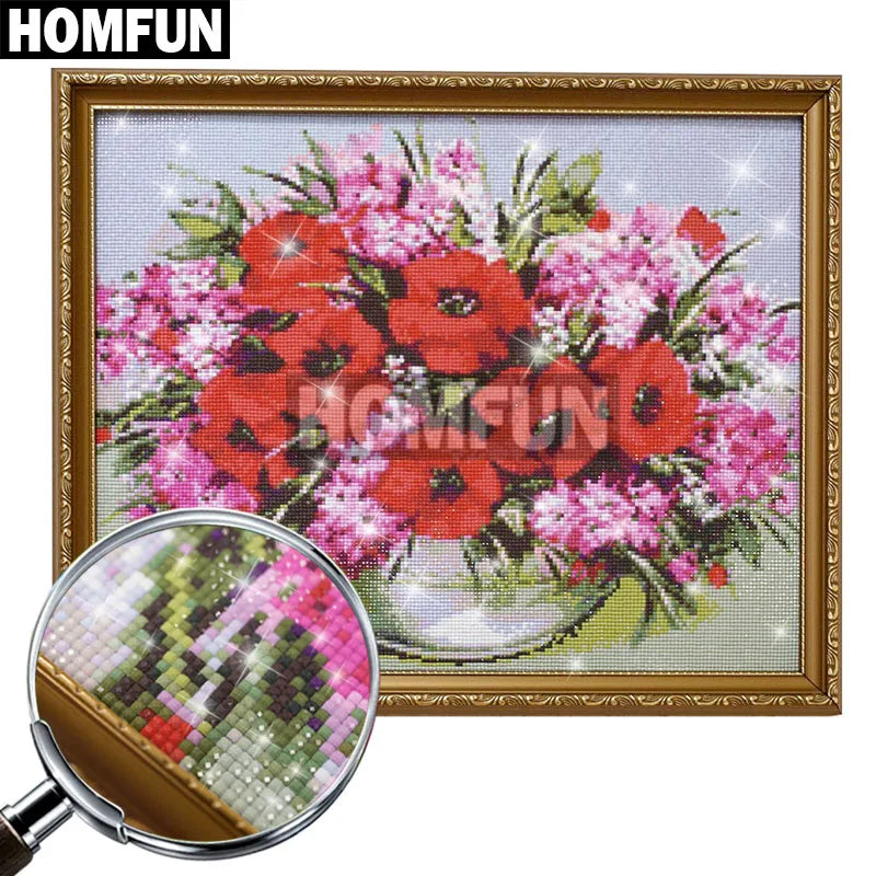 HOMFUN AB Full diamond Painting "Scenery Flower" Resin Drill Embroidery 5D Diy Diamond Painting Handmade Cross Stitch gift