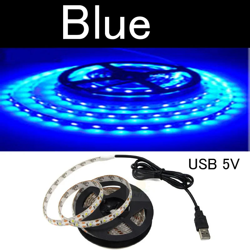 LED Strip 50CM 1M 2M 3M 4M 5M USB DC 5V Flexible SMD 2835 Light Lamp Mini 3Key 24Key Desk Decor Screen TV Background Lighting