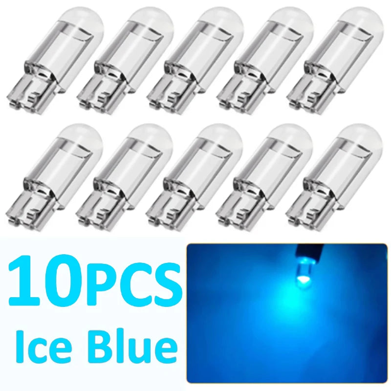 10pcs T10 Bulb LED W5W 501 LED Car Side Light Bulb Universal Car Led COB Led Light DC12V LED Bulb Wedge License Plate Lights New