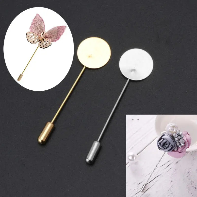 10Pcs Round Tray Lapel Stick Brooch Pin Suit Hat Scarf Badge DIY Costume Party Wedding Casual Decoration Gift Jewelry  Making