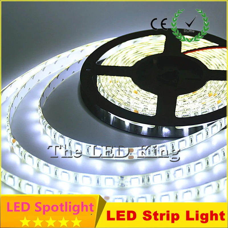 LED Strip Light 12V 5M 300 Leds SMD 3528 2835 Diode Tape RGB&Single Colors High Quality LED Ribbon Flexible Lights free shipping