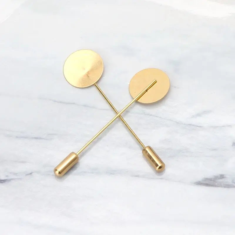 10Pcs Round Tray Lapel Stick Brooch Pin Suit Hat Scarf Badge DIY Costume Party Wedding Casual Decoration Gift Jewelry  Making