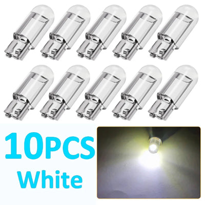 10pcs T10 Bulb LED W5W 501 LED Car Side Light Bulb Universal Car Led COB Led Light DC12V LED Bulb Wedge License Plate Lights New