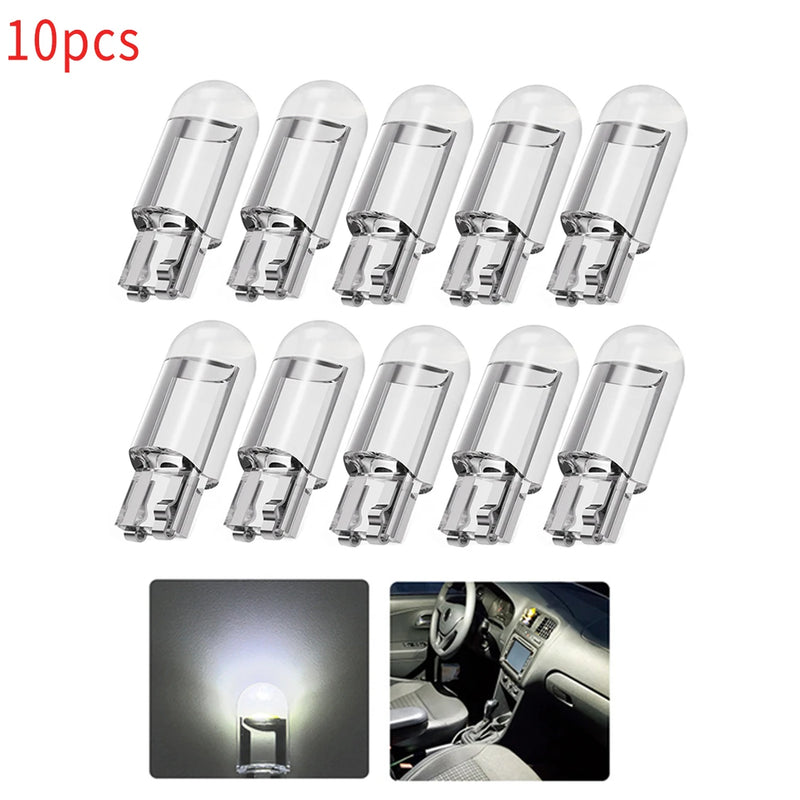 10pcs T10 Bulb LED W5W 501 LED Car Side Light Bulb Universal Car Led COB Led Light DC12V LED Bulb Wedge License Plate Lights New