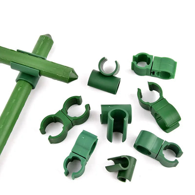 10/20/50pcs Garden Cross Clip Plastic Fastener ,8/11/16/20mm Plant Support Connecter Clamp Rod Adjustable Fixed Buckle Trellis