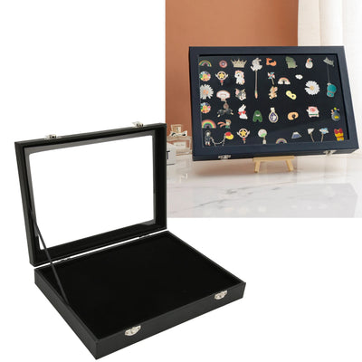 Pin Display Case Frame Brooch Medal Badge Storage Box Desktop Tray Organizer Jewelry Display Container Gifts Box Collection