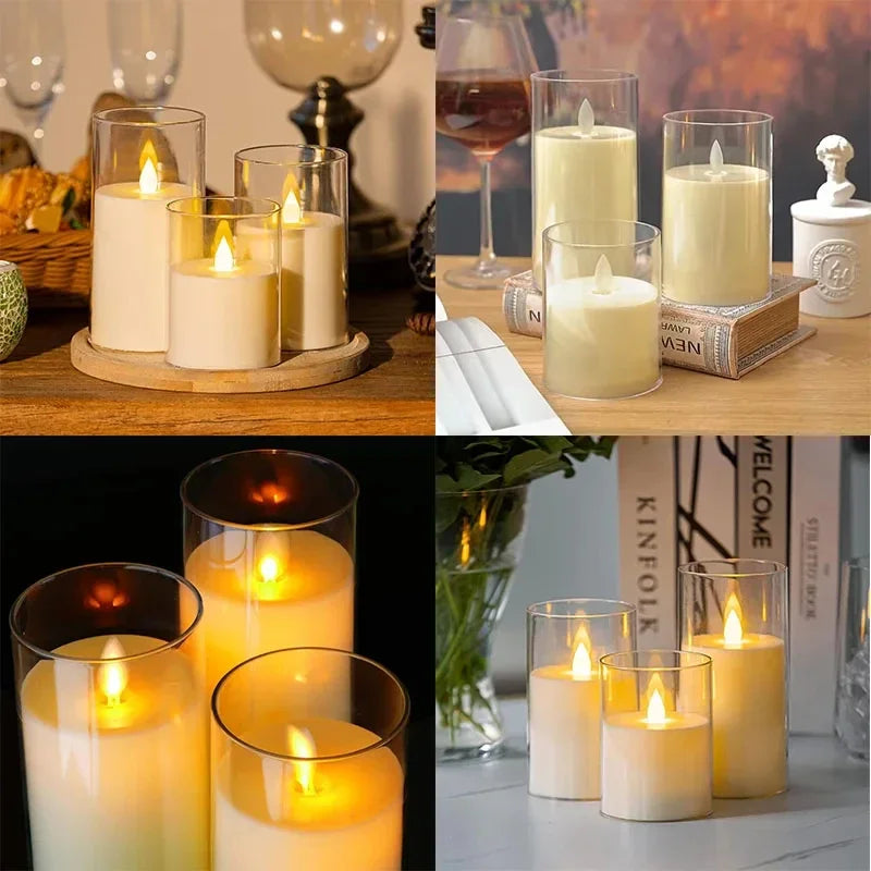 1Pcs Lvory LED Candles Battery Operated, Flickering Flameless Candles with Remote Timer,LED Flickering Candles with 3D Flame