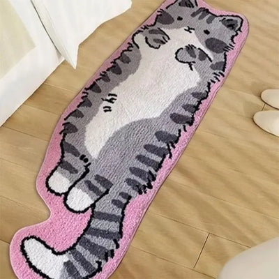 Fried Cat Rug Cute Cartoon Kitty Bedroom Bedside Carpet Living Room Sofa Alien Rug Bay Window Before Bed Long Strip Cushion