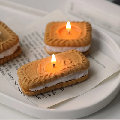 Sandwich Biscuit Scented Candle Simulation Modeling Candle Diy Plaster Baking Cake Mold Cake Decorating Home Decor