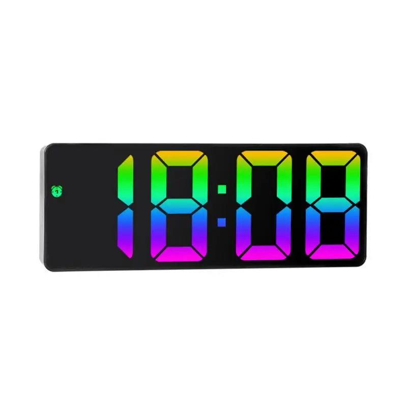 LED Alarm Clock Electronic Student Digital Clock Voice Control Dual Snooze 12/24H Dual Alarms Temperature Mute Table Clock