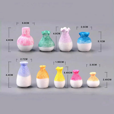 Modern Nordic Mini Resin Vase Miniature Flowerpot Small Mouth Vase Ornament Flower Vase Furniture  Micro Landscape Home Decor