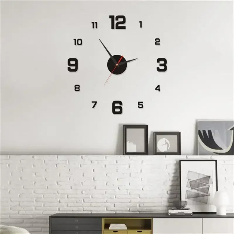 Large Wall Clock 3D Luminous Frameless Wall Clocks Digital Clock Wall Stickers Silent Clock for Home Living Room duvar saati