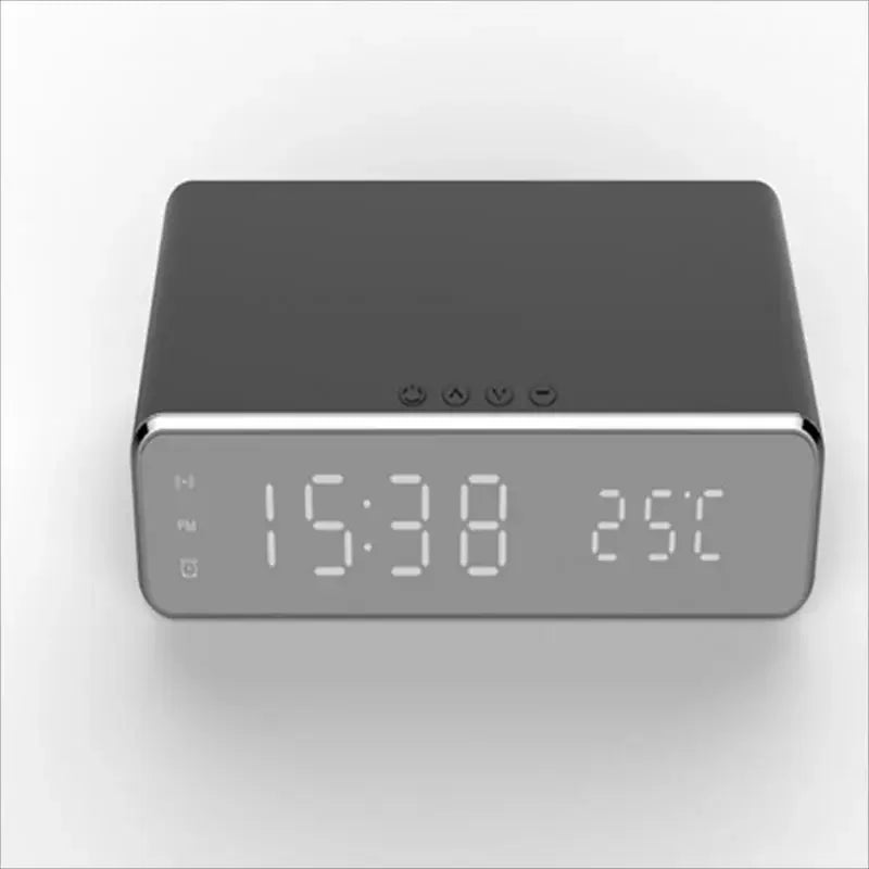 1pc Wireless Charger Alarm Clock LED Digital Watch Table Thermometer Electronic Desktop Clocks Wake Up FM Radio Time Fast Charge