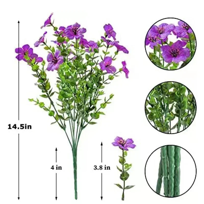 Fake Flowers Outdoor UV Resistant Faux Plants For Outside Yard Wedding Indoor Home Kitchen Farmhouse Decor Artificial Plants