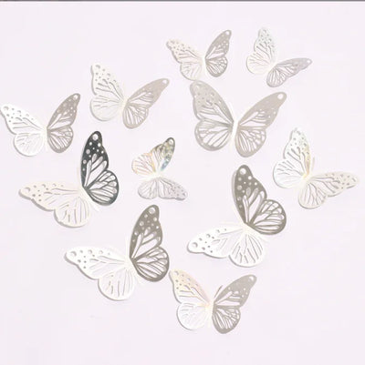 12 Pcs/Set 3D Wall Stickers Hollow Butterfly for Kids Rooms Home Wall Decor DIY Mariposas Fridge stickers Room Decoration