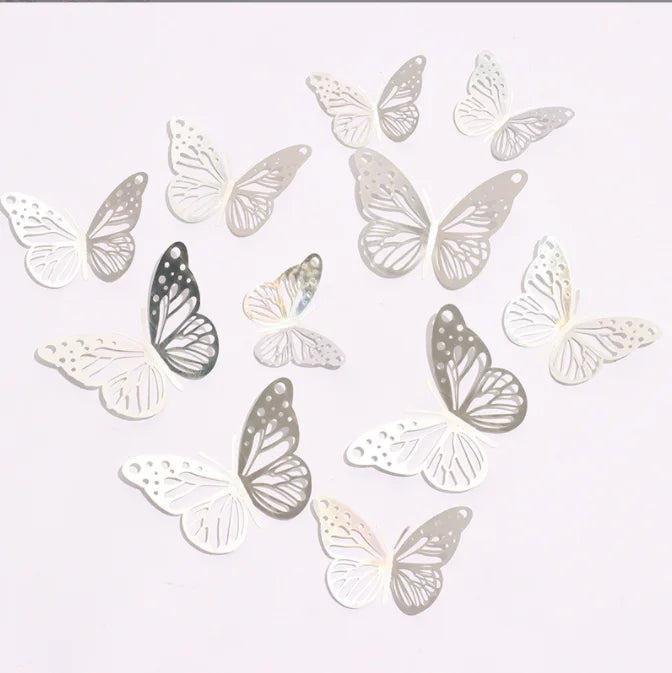 12 Pcs/Set 3D Wall Stickers Hollow Butterfly for Kids Rooms Home Wall Decor DIY Mariposas Fridge stickers Room Decoration