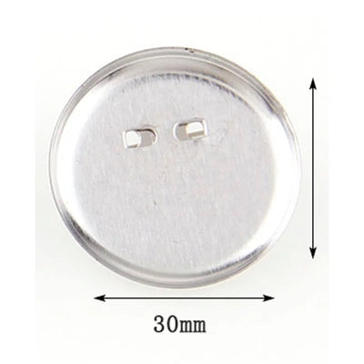 30pcs 20/23/30mm Silver Brooch Clasps Pin Disk Base Pad Bezel Blank Cabochon Blanks Trays with Brooch Pins Cameo Cabochon Base