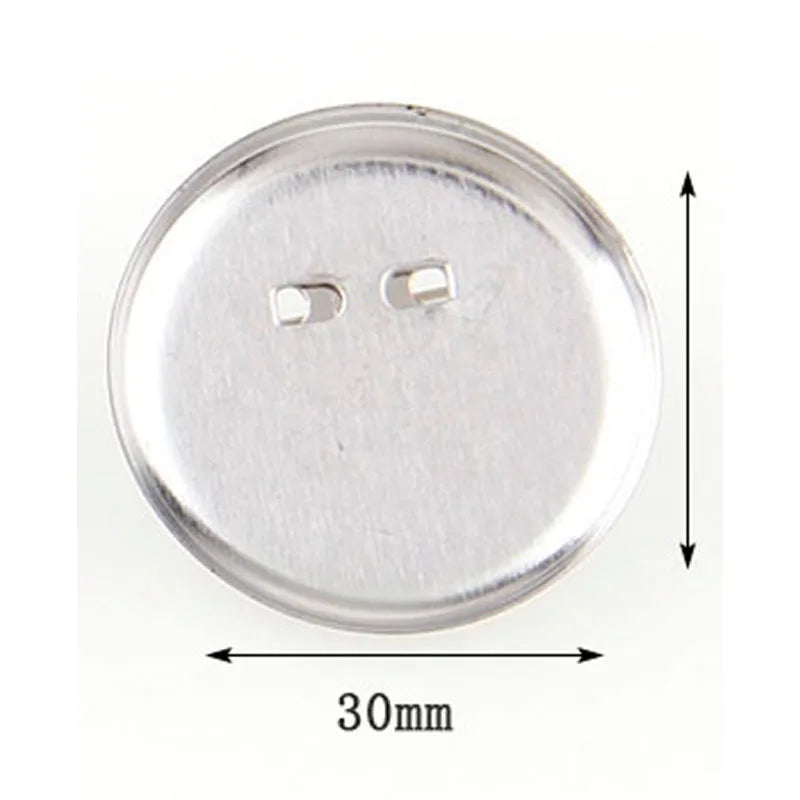 30pcs 20/23/30mm Silver Brooch Clasps Pin Disk Base Pad Bezel Blank Cabochon Blanks Trays with Brooch Pins Cameo Cabochon Base