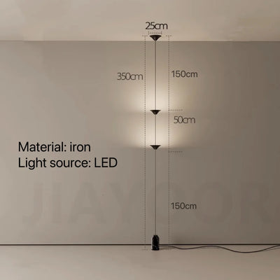 Modern Living Room Hallway Wall Floor Lamp Cone Desigh Art Decorative Iron Hanging Cable Floor Lamp For Bedroom Indoor LED Lamp