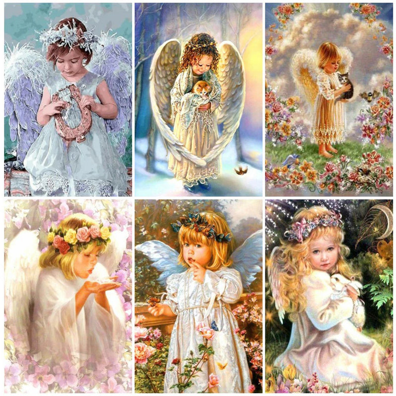 Diamond Mosaic Full Drill Portrait Bead Embroidery Diamond Painting Angel Cross Stitch Girl Picture Rhinestones