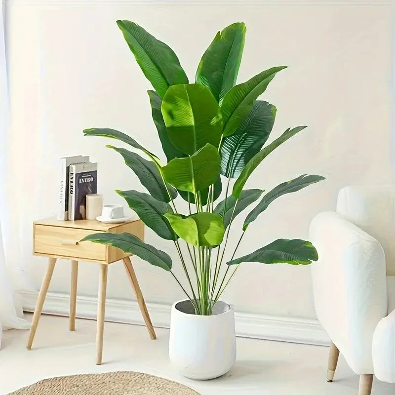 1pc Artificial Plants Large Tropical Palm Tree Fake Banana Plants Leaves Real Touch Plastic Monstera For Home Garden Party Decor