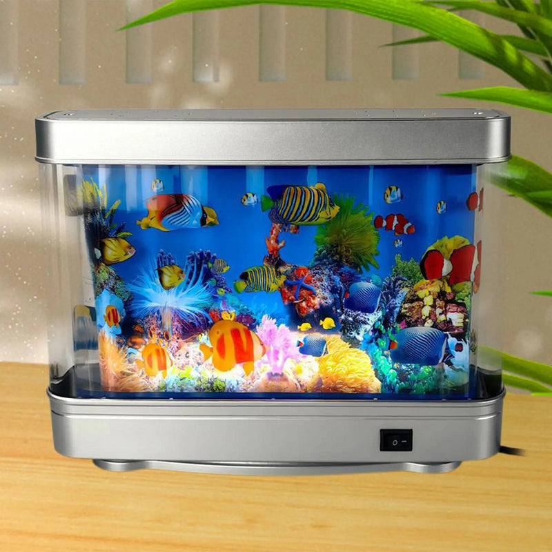 Fake Aquarium Decorative Lamp Desktop Ornament Gift Artificial Tropical Landscape for Home Holidays Halloween Bedroom Office