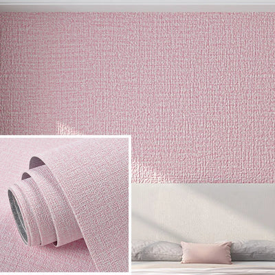 Linen Wallpaper Self-adhesive Waterproof Moisture-proof and Moldy Resistant 3D Wall Stickers Home Living Room Wall Decoration