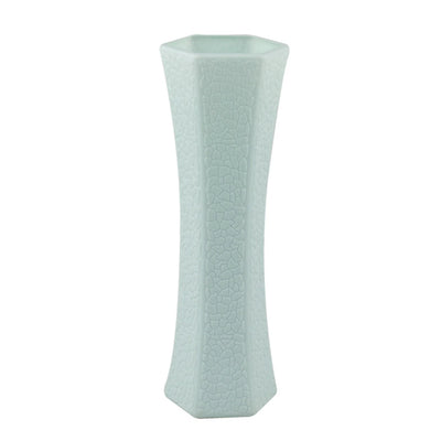 Plastics Flower Vases Modern Ceramic Look Plastics Vase For Flowers Unbreakable Geometric Ceramic Look Vase For Home Office Cafe