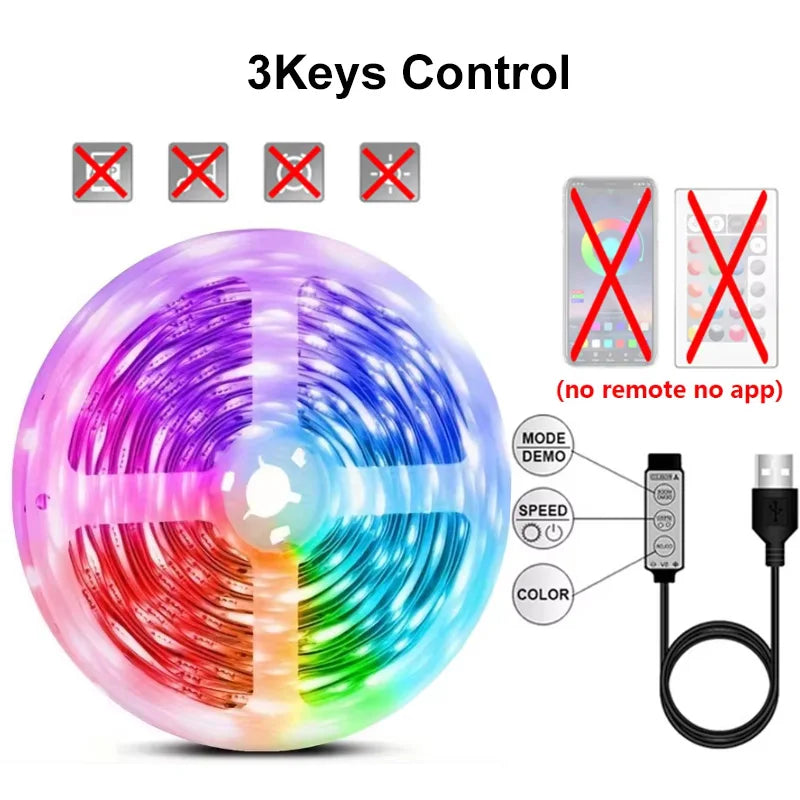 USB 1-30M LED Light Strip RGB 5050 Bluetooth Wifi APP Control Luces Led Light Strip Lighting Music Sync for Party PC TV Living R