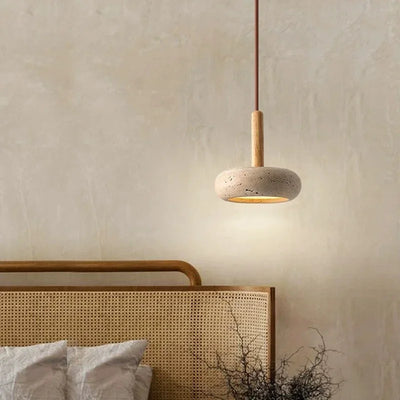 Small Bedside Pendant Light Travertine Bar Home Decoration Creative Stone Sabi Indoor Lamp Light for Living Room Bedroom