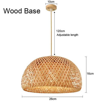 Bamboo Hanging Lamp Pendant Ceiling Light Rattan Wicker Lustre Hand Knit Braiding Suspended Home Dining люстра потолочная