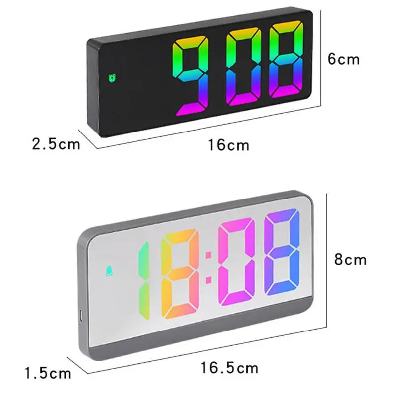 LED Alarm Clock Electronic Student Digital Clock Voice Control Dual Snooze 12/24H Dual Alarms Temperature Mute Table Clock