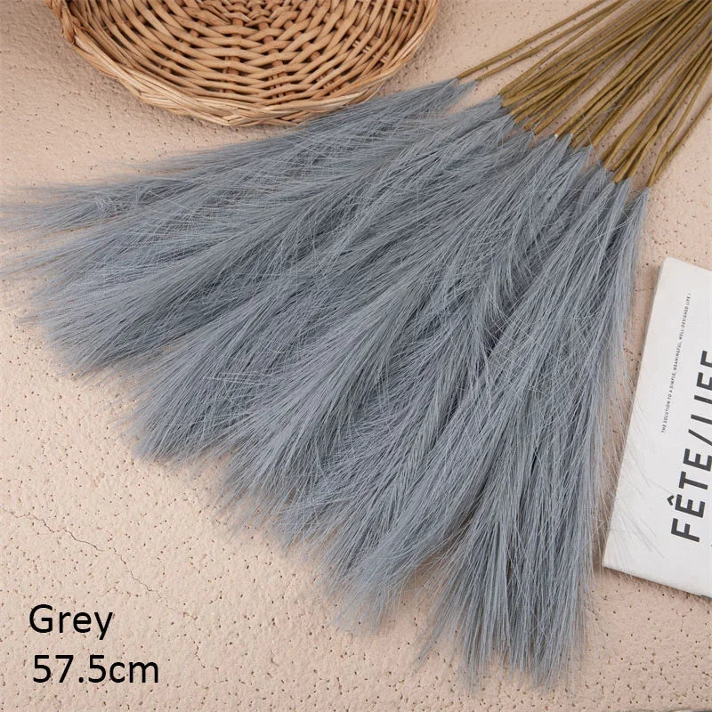 10Pcs Artificial Flower Pampas Grass Fake Plant Reed Wedding Decoration Flowers Blue Pampas Bouquet Boho Decor Home Accessories