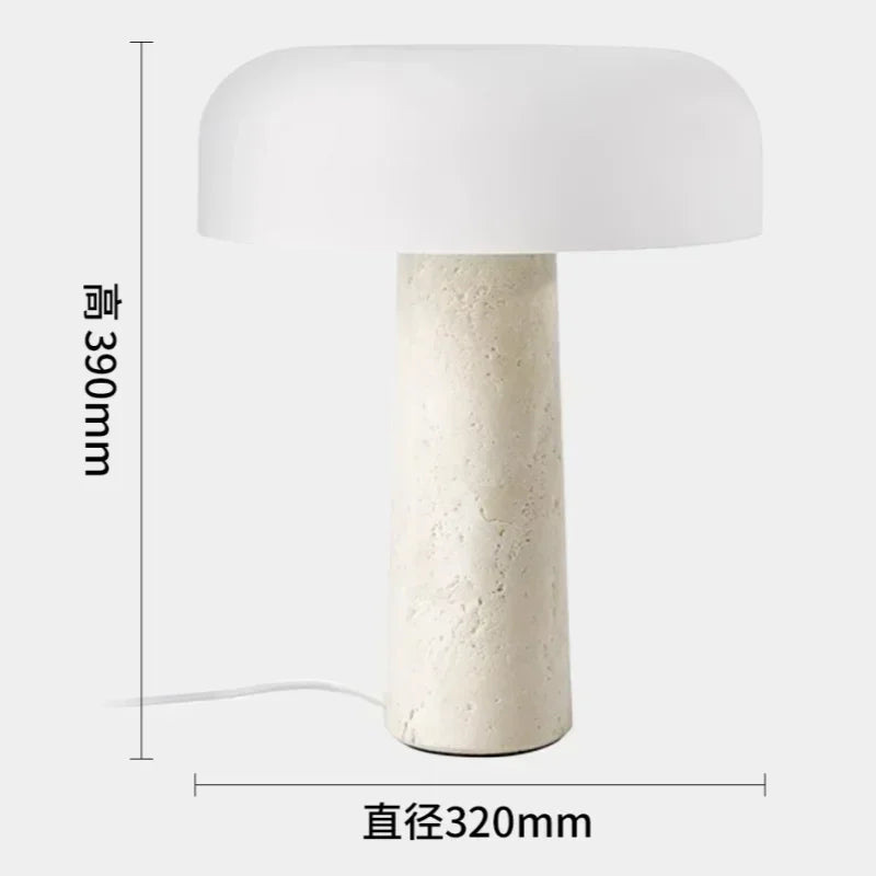 Personality Simple Natural Travertine Living Room Designer Creative Mushroom Bedroom Bedside Lamp Home Decoration LED Table Lamp