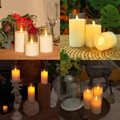 1Pcs Lvory LED Candles Battery Operated, Flickering Flameless Candles with Remote Timer,LED Flickering Candles with 3D Flame