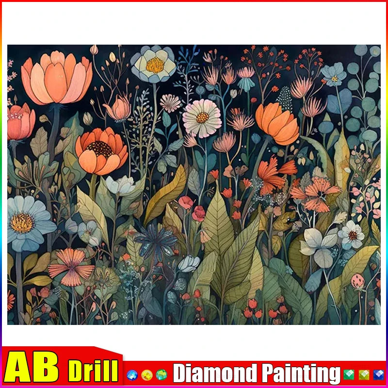 HOMFUN AB Full diamond Painting "Scenery Flower" Resin Drill Embroidery 5D Diy Diamond Painting Handmade Cross Stitch gift