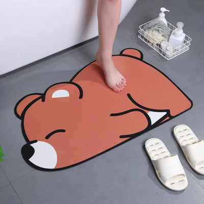 Super Absorbent Cartoon Panda Bathroom Mat - Cute Animal Rug for Bedroom, Entrance, Shower - Soft and Cozy Floor Carpet - Best f