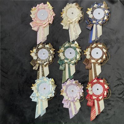 Green Ribbon Cosplay Ita Bags Rosette Protection Flower Pin Holder Badge Accessories Fill Tray Base Backpack Decorations