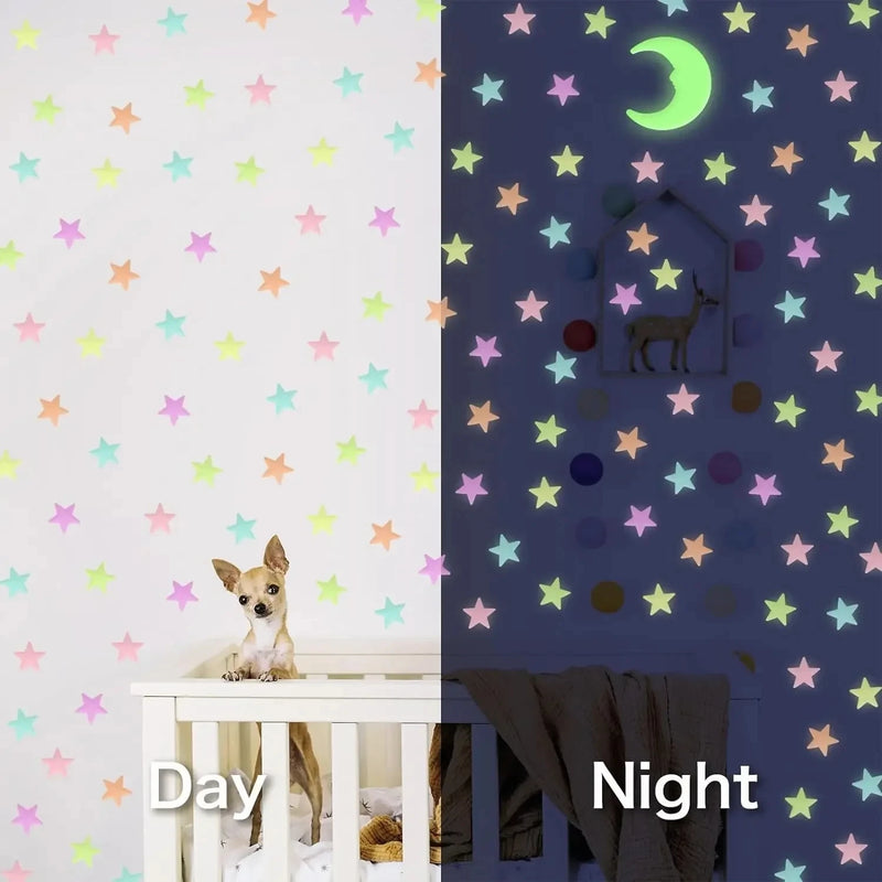 3D Glowing Star Stickers Stars Shining in The Dark Children&