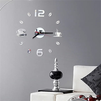 Digital Wall Clock Sticker Modern Design DIY Kitchen  Living Room Home Decor Diy Quartz Needle