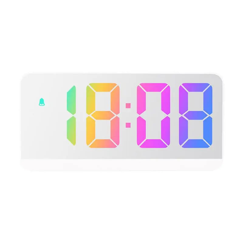 LED Alarm Clock Electronic Student Digital Clock Voice Control Dual Snooze 12/24H Dual Alarms Temperature Mute Table Clock