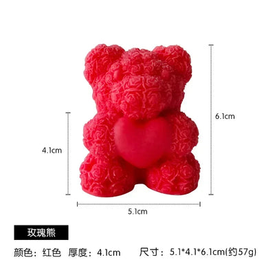 Creative 3D Rose Bear Aromatherapy Candles For Home Decoration Lovely Scented Candle Photography Props Festival Home Ornaments