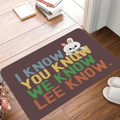 I Know You Know Lee Know Stray Kids Carpet Cartoon Living Room Sofa Bedroom Mat Cute Hallway Doormat Home Decoration Rabbit Rug